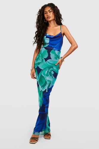 Womens Floral Strappy Mesh Maxi Dress - - 10 - boohoo - Modalova