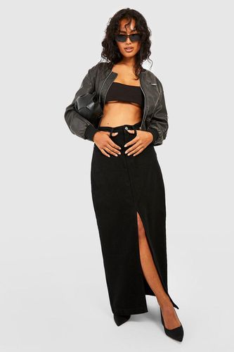 Womens Basic Split Front Denim Maxi Skirt - - 10 - boohoo - Modalova