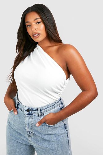 Womens Plus One Shoulder Ruched Asymmetric Top - - 16 - boohoo - Modalova