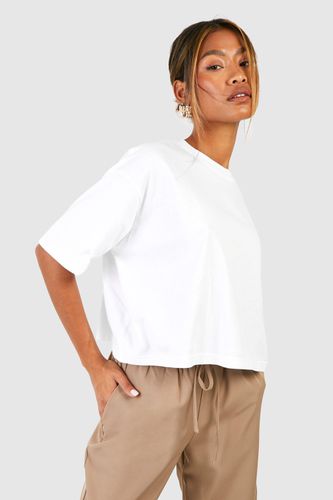 Womens Basic Cotton Boxy Cropped T-shirt - - 14 - boohoo - Modalova