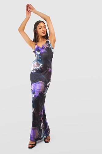Womens Abstract Marble Print Maxi Slip Dress - - 8 - boohoo - Modalova