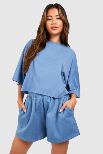 Womens Boxy Crop T-shirt And Short Set - - S - boohoo - Modalova