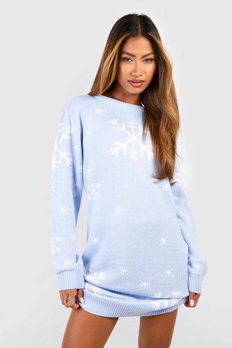 Womens Snowflake Christmas Jumper Dress - - L - boohoo - Modalova