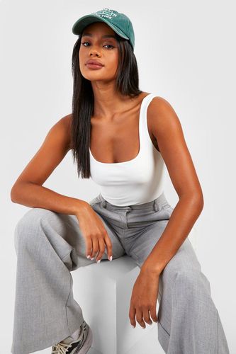 Womens Square Neck Double Layer Bodysuit - - 16 - boohoo - Modalova