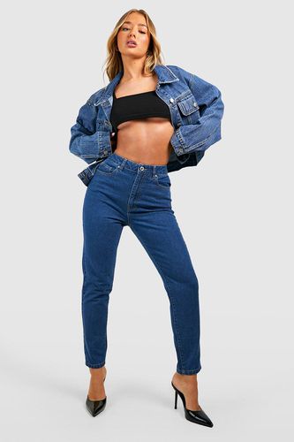 Womens Basics High Waisted Slim Fit Mom Jeans - - 12 - boohoo - Modalova