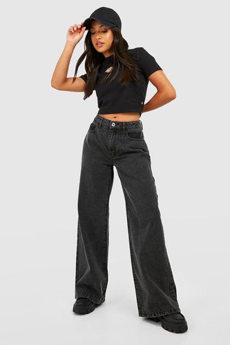 Womens Petite Basics 28 inch Wide Leg Jean - - 6 - boohoo - Modalova