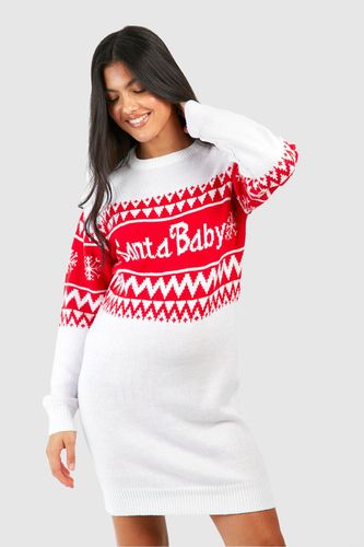 Womens Maternity Santa Baby Christmas Jumper Dress - - 12 - boohoo - Modalova