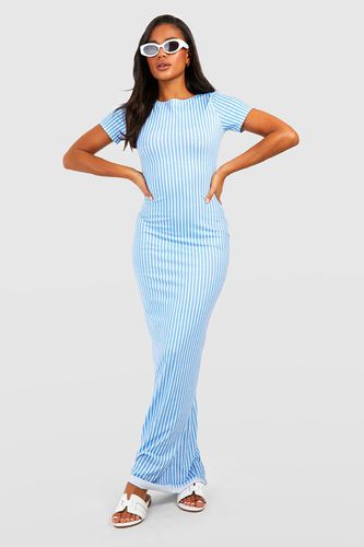 Womens Stripe Cap Sleeve Maxi Dress - - 6 - boohoo - Modalova