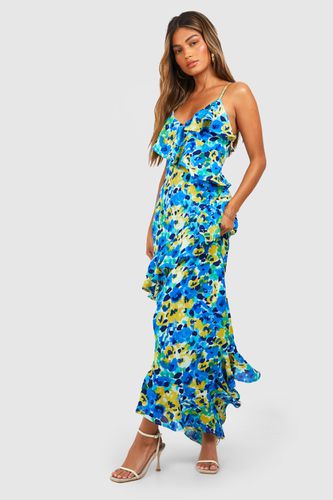 Womens Floral Woven Ruffle Maxi Dress - - 12 - boohoo - Modalova