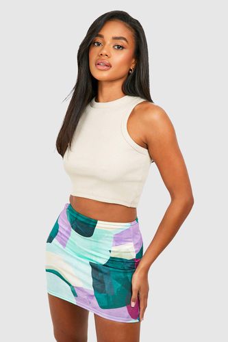 Womens Abstract Printed Mini Skirt - - 14 - boohoo - Modalova