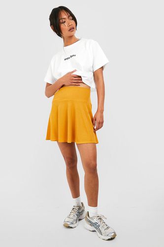Womens Ribbed Floaty Mini Skirt - - 10 - boohoo - Modalova