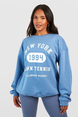 Womens Plus New York Slogan Printed Sweatshirt - - 20 - boohoo - Modalova