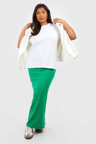Womens Plus Cotton Elastane Basic Maxi Skirt - - 26 - boohoo - Modalova