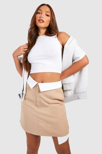 Womens Tall Fold Over Waistband Mini Skirt - - 14 - boohoo - Modalova