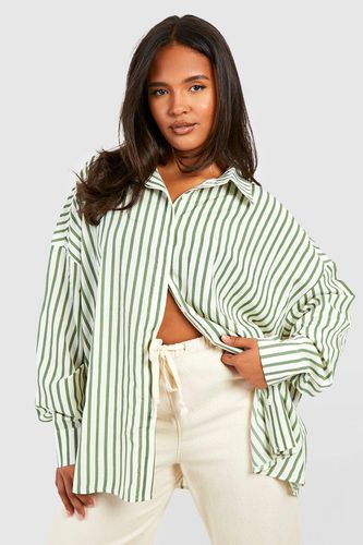Womens Plus Oversized Wide Stripe Shirt - - 16 - boohoo - Modalova