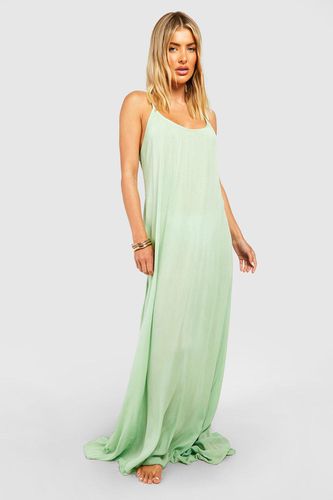 Womens Crinkle Low Back Maxi Beach Dress - - M - boohoo - Modalova