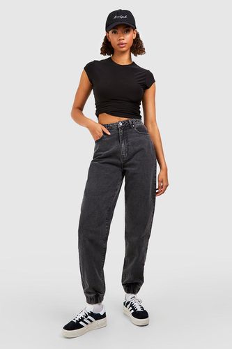 Womens Tall Basics High Waisted Denim Boyfriend Joggers - - 10 - boohoo - Modalova