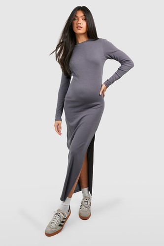 Womens Maternity Basic Crew Neck Long Sleeve Maxi Dress - - 14 - boohoo - Modalova