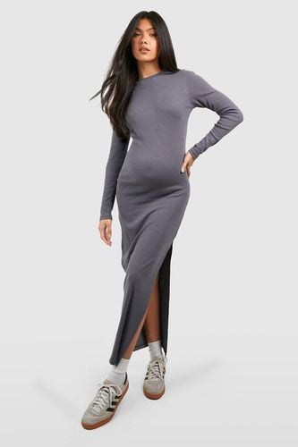Womens Maternity Basic Crew Neck Long Sleeve Maxi Dress - - 8 - boohoo - Modalova
