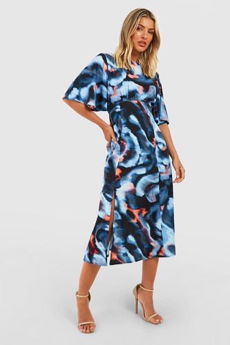 Womens Abstract Print Midi Dress - - 10 - boohoo - Modalova
