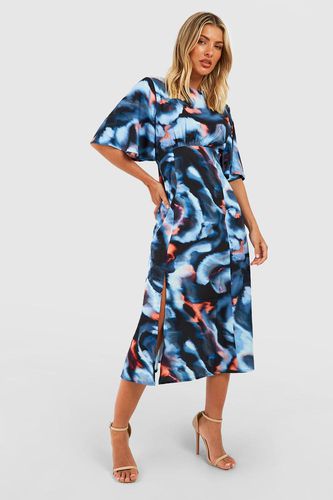 Womens Abstract Print Midi Dress - - 12 - boohoo - Modalova