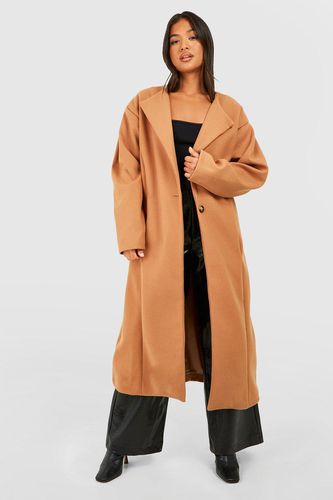 Womens Petite Midaxi Wool Look Balloon Sleeve Coat - - 8 - boohoo - Modalova