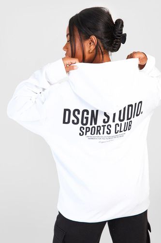 Womens Dsgn Studio Sports Club Slogan Print Oversized Hoodie - - M - boohoo - Modalova
