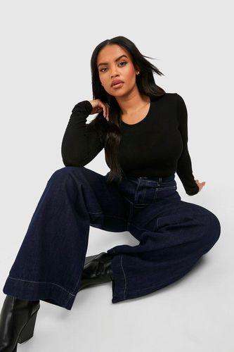 Womens Plus Front Pocket Detail Wide Leg Jeans - - 18 - boohoo - Modalova