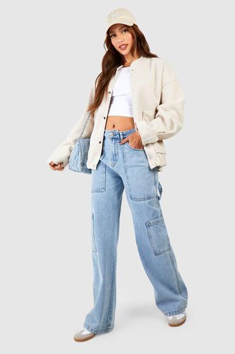 Womens Tall Cargo Pocket Straight Leg Jeans - - 16 - boohoo - Modalova