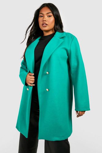 Womens Plus Wool Look Double Breasted Military Buttons Coat - - 20 - boohoo - Modalova