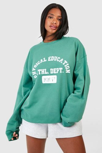 Womens Ath Dept Slogan Printed Oversized Sweatshirt - - XL - boohoo - Modalova
