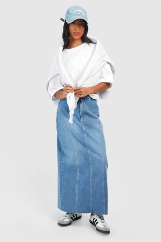 Womens Petite Curved Seam Detail Maxi Skirt - - 12 - boohoo - Modalova