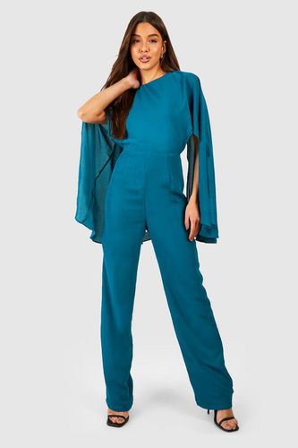 Womens Chiffon Cape Open Back Jumpsuit - - 10 - boohoo - Modalova