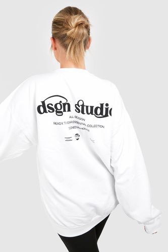 Womens Plus Oversized Dsgn Back Print Sweatshirt - - 18 - boohoo - Modalova