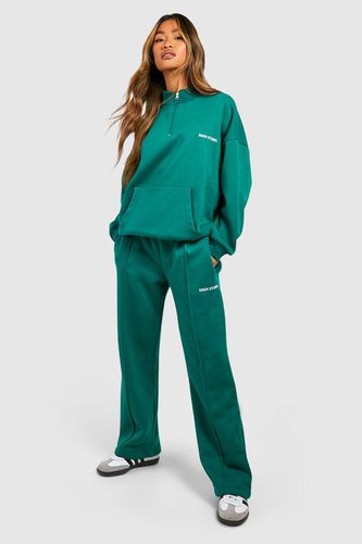 Womens Dsgn Studio Slogan Half Zip Pocket Sweatshirt Tracksuit - - M - boohoo - Modalova