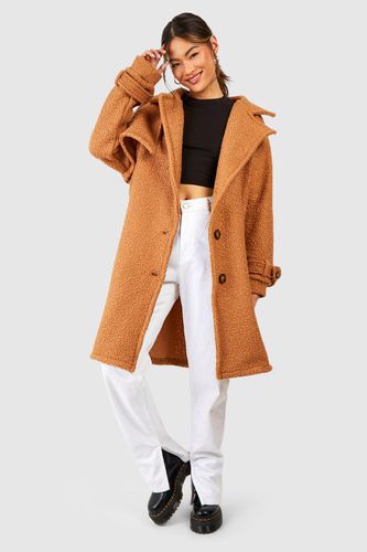 Womens Textured Wool Look Oversized Coat - - 10 - boohoo - Modalova