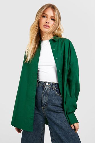 Womens Oversized Shirt - Green - 6 - boohoo - Modalova
