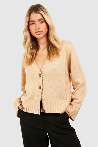 Womens Knitted Button Through Wide Sleeve Cardigan - - XS - boohoo - Modalova