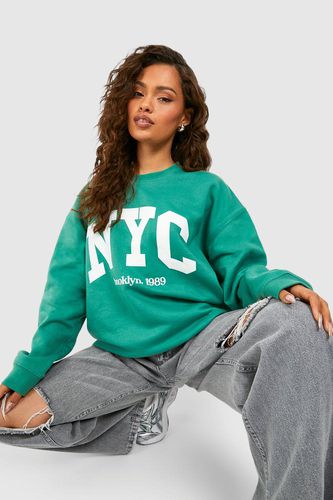 Womens Nyc Slogan Printed Oversized Sweatshirt - - XL - boohoo - Modalova