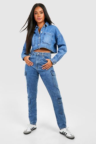 Womens Basics Slim Cargo Jeans - - 12 - boohoo - Modalova