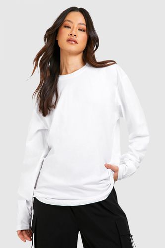 Womens Tall Basic Cotton Oversized Long Sleeve T-shirt - - S - boohoo - Modalova