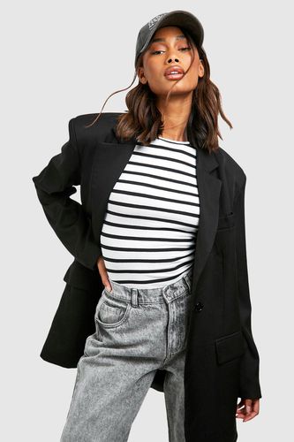 Womens Premium Supersoft Stripe Long Sleeve Bodysuit - - 6 - boohoo - Modalova