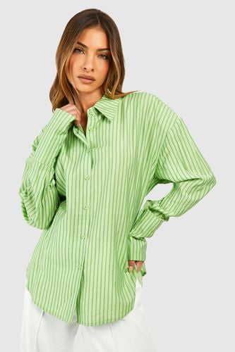 Womens Stripe Deep Cuff Shirt - - 16 - boohoo - Modalova
