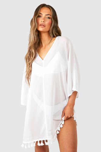 Womens Tassel Hem Cover-up Beach Dress - - M - boohoo - Modalova