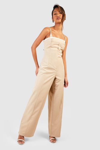 Womens Boxer Detail Strappy Jumpsuit - - 8 - boohoo - Modalova