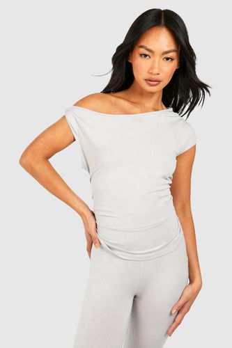 Womens Premium Super Soft Ruched One Shoulder Drape Top - - 10 - boohoo - Modalova