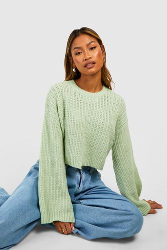 Womens Flare Sleeve Crop Jumper - - S - boohoo - Modalova