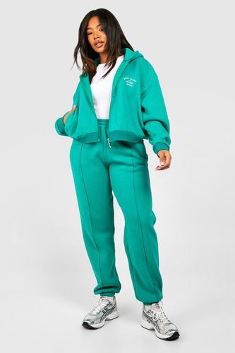 Womens Plus Dsgn Studio Cropped Zip Through Hooded Tracksuit - - 18 - boohoo - Modalova