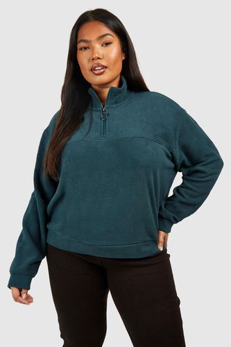 Womens Plus O Ring Half Zip Sweatshirt - - 18 - boohoo - Modalova