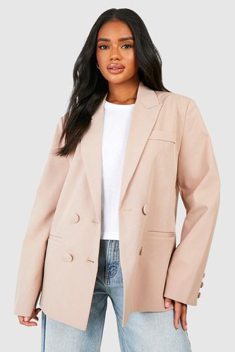 Womens Double Breasted Relaxed Fit Tailored Blazer - - 12 - boohoo - Modalova
